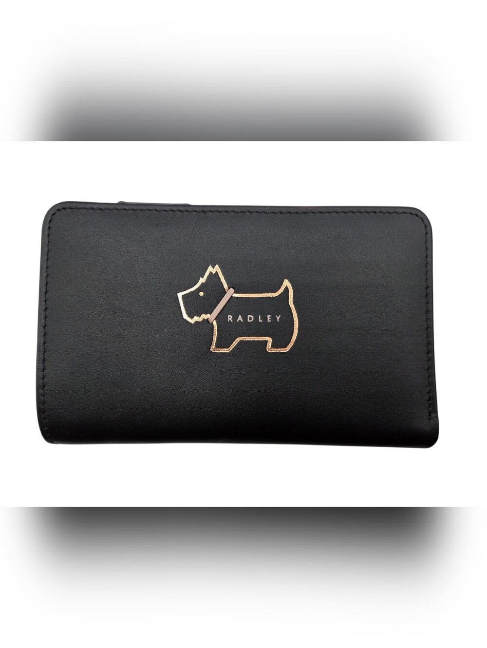 Radley Black Leather Dog Logo Zip Wallet